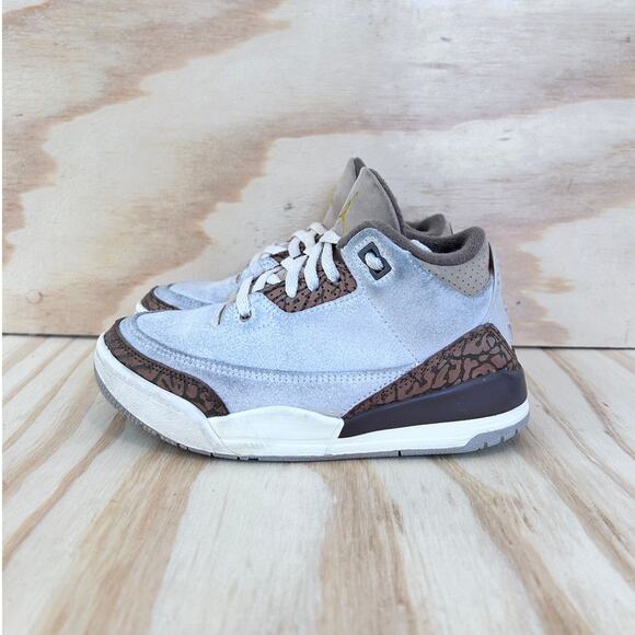Nike-Air Jordan 3 Retro P-Sneakers-White/Brown-Kids Little Unisex-13C-DM0966-102 - Picture 3 of 9